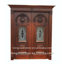 Carved solid wood door&double opened outside door